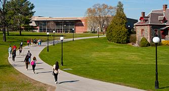 An image of students walking to class. 